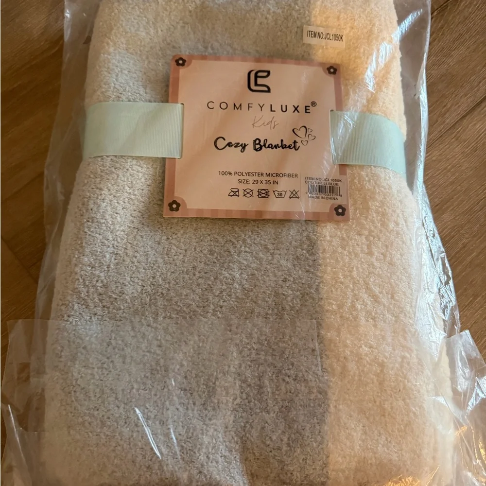 KIDS/BABY BLUE/WHITE PRINT LUXURY SOFT THROW BLANKET - 29